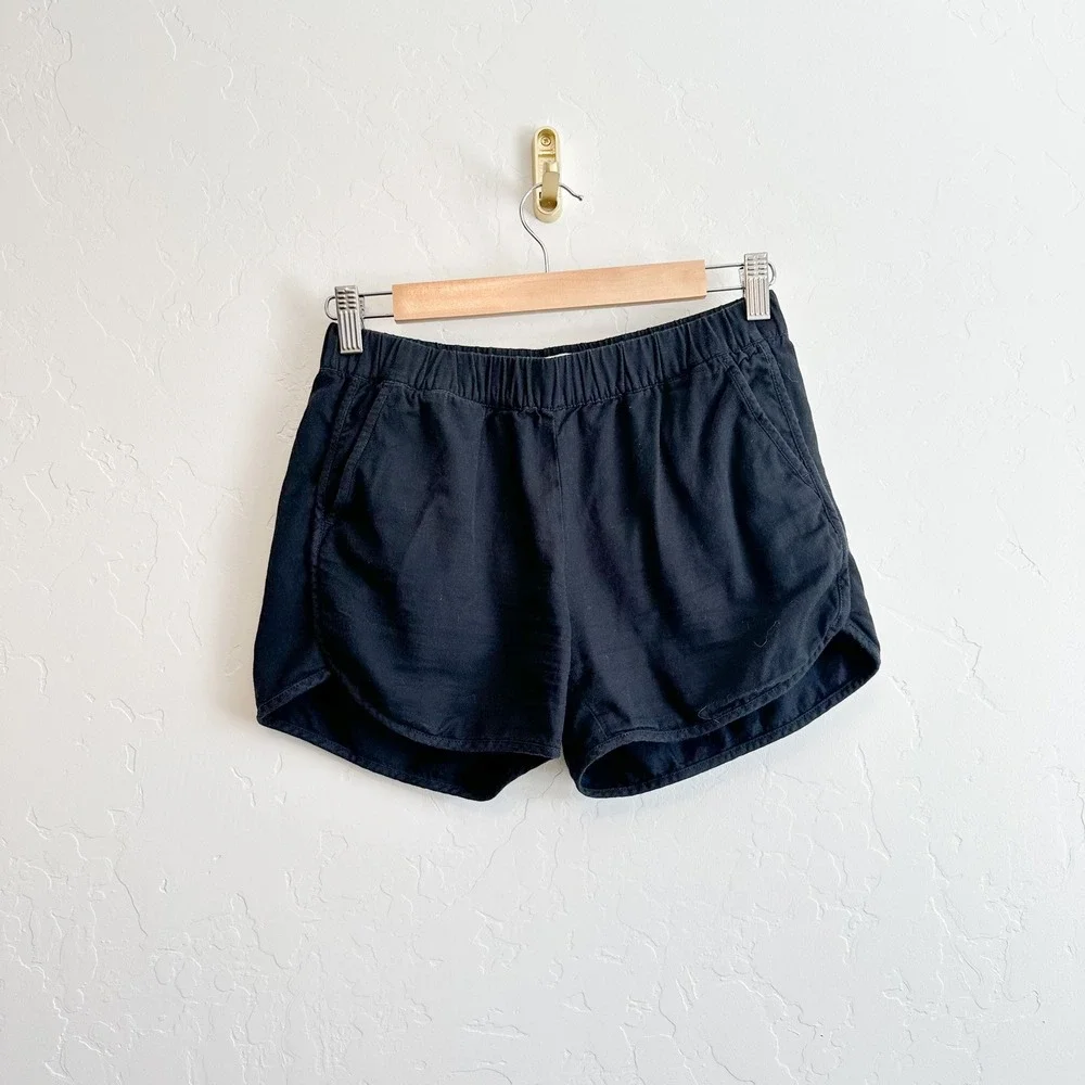 Madewell‎ | Cotton Viscose Pull-On Casual Lounge Shorts in Almost Black